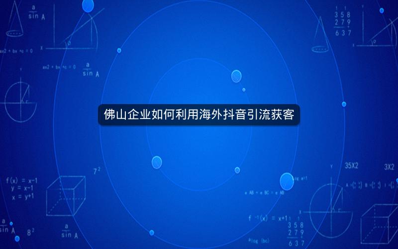 佛山企业如何利用海外抖音引流获客
