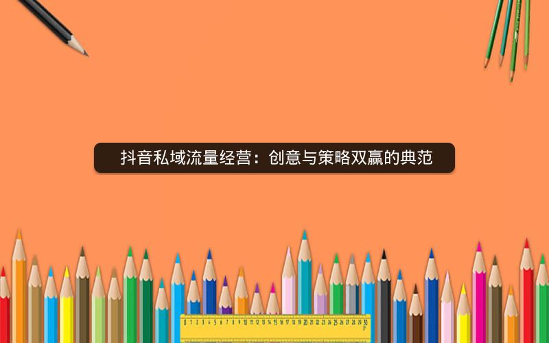  抖音私域流量经营：创意与策略双赢的典范