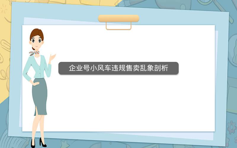 企业号小风车违规售卖乱象剖析