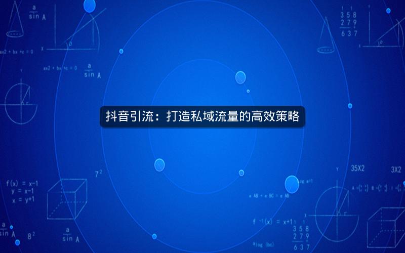 抖音引流：打造私域流量的高效策略