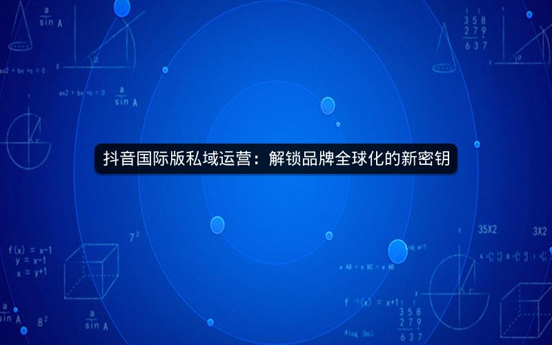 抖音国际版私域运营：解锁品牌全球化的新密钥