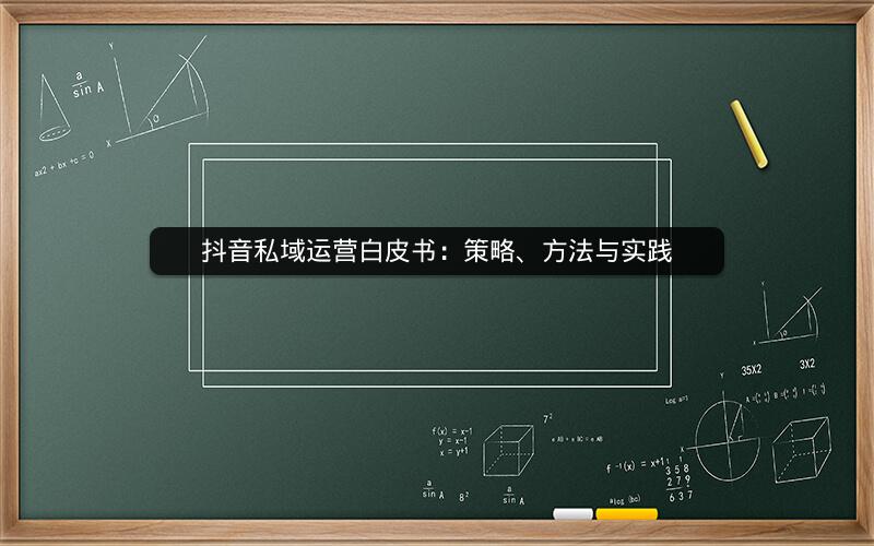 抖音私域运营白皮书：策略、方法与实践