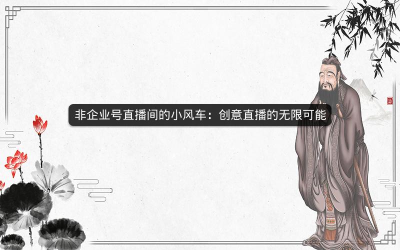 非企业号直播间的小风车：创意直播的无限可能