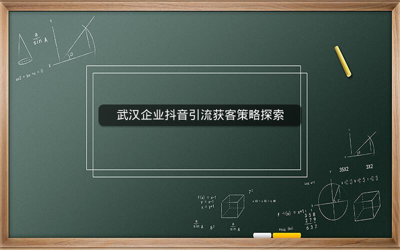 武汉企业抖音引流获客策略探索