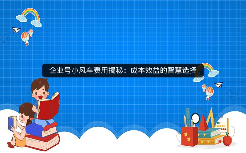 企业号小风车费用揭秘：成本效益的智慧选择