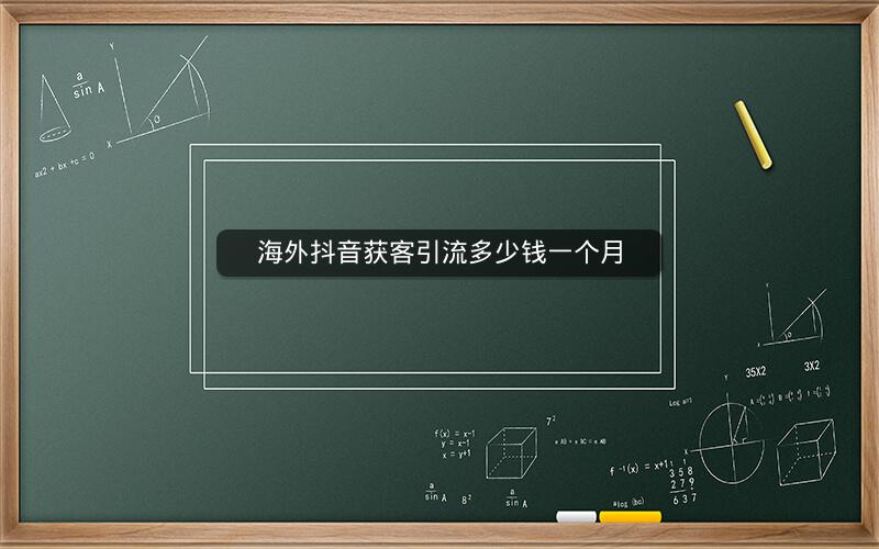 海外抖音获客引流多少钱一个月